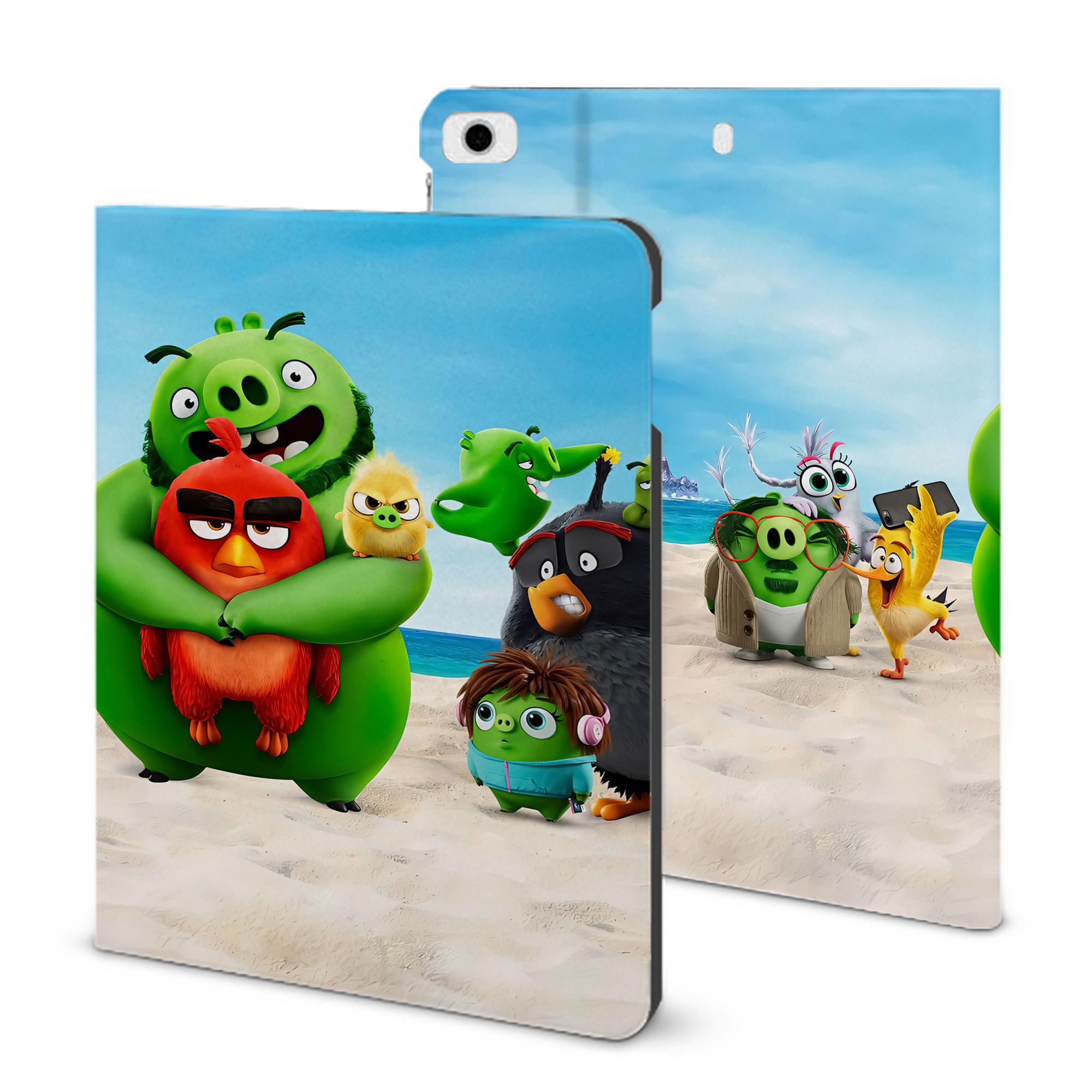 （画像用） Angry Birds アングリーバード IPad ケース ブック型 PUレザー TPU 耐衝撃 軽量 薄型 ペン収納なし 全面保護 IPad 各モデル対応